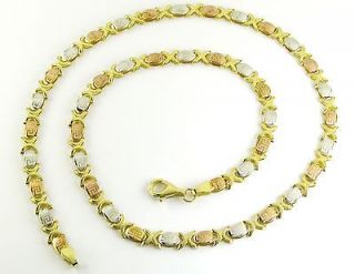 925 Sterling Silver Necklace Chain 18K Gold Plate Laser Versace Greek