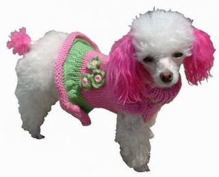 Dog Clothes Sweater Girlie Girl Pink & Green XXS THRU XL Chihuahua