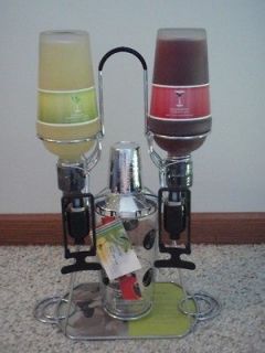 Shaker Shot Glass Drink Mixes & Chrome Dispenser Rack Margarita