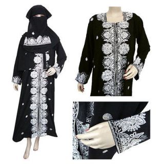 Black Islamic Dubai Abaya Muslim Dress Sequin Women Clothing Hijab