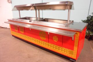 SHAM CORSAIR 6 FULL SIZE WELL LIGHTED SNEEZE GUARDED HOT FOOD BUFFET