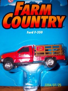 Ertl 1/64 red ford f 350 stakebed pickup truck dually