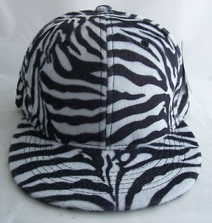 Zebra Flat Bill Snapback hat Baseball cap Hip hop hat