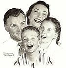 NORMAN ROCKWELL Ad ~1950 Dumont Television TV ~ Happy Smiling Family
