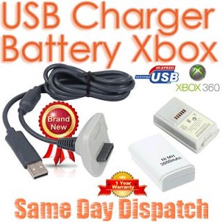 Rechargeable 3600mAh Xbox 360 Wireless Controller Battery USB Charger