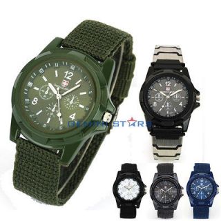 Army Sport Style Nylon/Alloy+Ru bber Luminous Quartz Wrist Watch