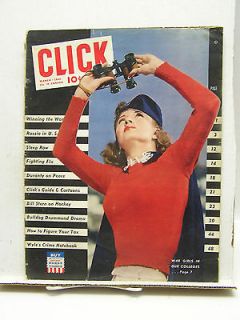 Mar 1942 CLICK Vintage Magazine War Pix/John Wayne/Gene Tierney/Hockey