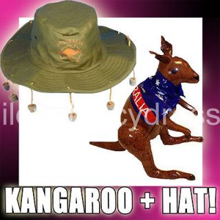 INFLATABLE KANGAROO & CORK HAT FANCY DRESS SET DUNDEE AUSTRALIA DAY