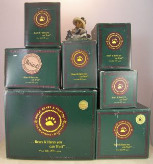 LOT of 8 BOYDS BEARS & HARES RESIN FIGURINES (7 with BOX) includes