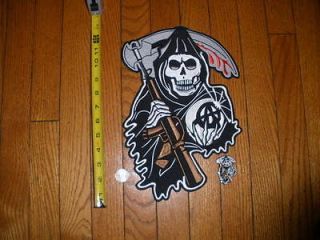 SONS OF ANARCHY Reaper Patch XL 13 inch x 9 inch ,SONS , Bonus Pin