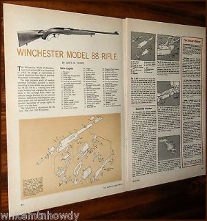 1966 WINCHESTER Model 88 RIFLE Exploded ViewParts ListAssembly