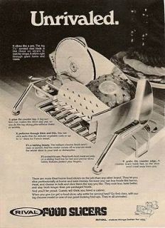 Rival Food Slicers 1979 Magazine   Print Ad