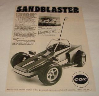 1972 Cox model dune buggy ad ~ SANDBLASTER ~ 11.5x8