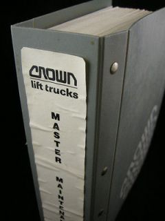 Mid 1980s CROWN Lift Truck Master Maintenance Manual Forklift