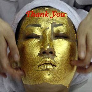 The 24k gold mask lifts and firms your skin to reduce of fine line