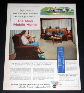 1960 OLD MAGAZINE PRINT AD, MOBILE HOMES MANUFACTURERS ASSC, MOST
