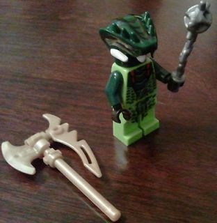 Lego Ninjago LIZARU WARRIOR NINJA MINIFIGURE   Green Snake with 2