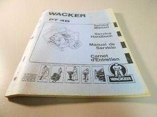 Wacker PT 4B Pump Operation & Parts Catalog Manual
