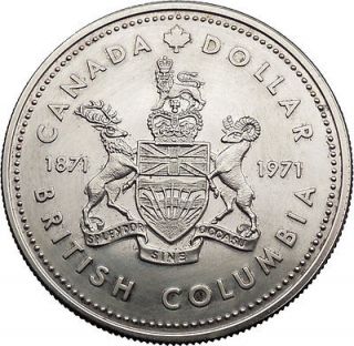 One Silver Dollar 1971 HUGE Coin ELIZABETH II Coat of arms i31114
