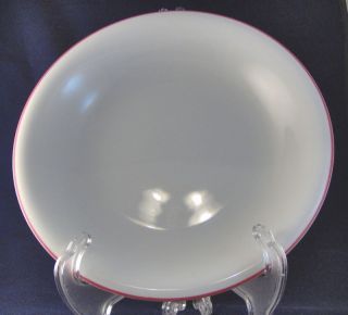 Fitz and Floyd Rouleau Soup Salad Bowl White Red FF Classic Dinnerware