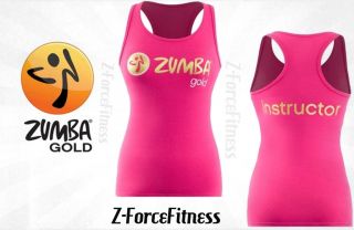 Zumba Fitness ~ Sexy GOLD INSTRUCTOR TANK Top ~ Pink ~ NEW NWT Workout