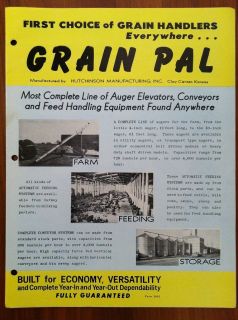 Hutchinson Mfg Grain Pal Farm Auger Elevators Feed Handler Catalog