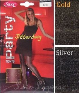 NEW Silver Or Gold Sparkly Glitter Party Tights Size Medium