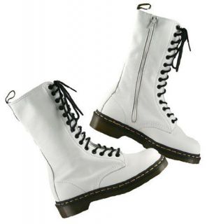 Dr. Martens 1B99 14 Eyelet Womens Fashionable Napa Leather Boots White