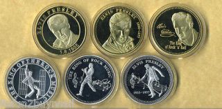 Newly listed (6) ELVIS PRESLEY 24KT GOLD & SILVER COMMEMORATIVE COINS