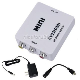 N4U8 Hot Mini AV/CVBS RCA to HDMI 720p/1080p Upscaling Video Converter