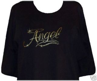Black or White Angel Wings T Shirt Plus Size Sparkly