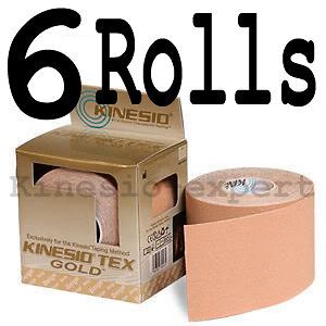  6 rolls Brand NEW KINESIO Tex Gold Tape Beige