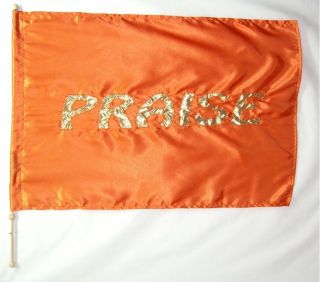 Praise Flag w Pole   Orange   Reg. size   Christian Worship / warfare