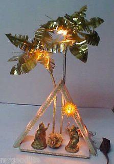 Crazy Old Italy Christmas Nativity Light with Gold Palm Trees