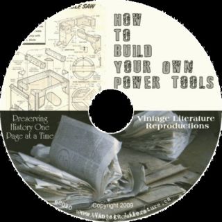 How To Build Power Tools   150 Plans on CD