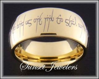 Newly listed 9MM GOLD TUNGSTEN ELVISH LOVE POEM RINGS SIZES 5 15