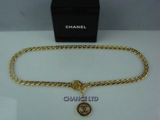 Authentic Chanel Gold Chain with CC Coins Belt Great Condition