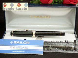 Sailor Japan Professional Gear Gold Fountain Pen Fine nib With Ink