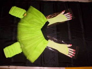 80S fancy dress tutu hen night outfit NEON GREEN tutus skirt set