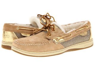 New Womens Sperry Bluefish Sand Suede Gold Shearling (Org Retail Price