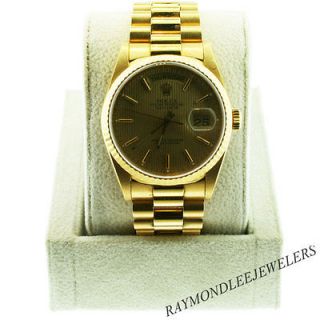 Presidential Day Date Mens 18K Yellow Gold Double Quickset Watch