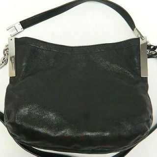 Michael Kors MK Medium Black JULIAN Leather Shoulder Bag Purse $278