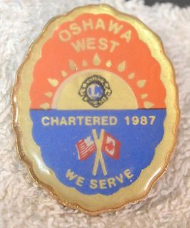older Oshawa West Ontario Canada Lions Club Lapel Pin