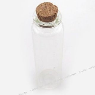 10 New Clear Empty Glass Love Message/Make Wish Bottles 78x22x22mm