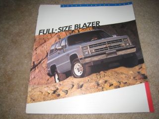 1986 Chevrolet Blazer K10 Full Size sales brochure