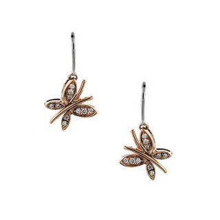 listed Roberto Coin 18k Rose Gold Diamond Butterfly Drop Earrings