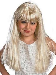 Girls Hannah Montana Wig straight long blonde hair
