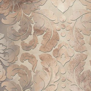 BROWN, BEIGE, TAUPE THREE DIMENSIONAL DAMASK WALLPAPER DS29735