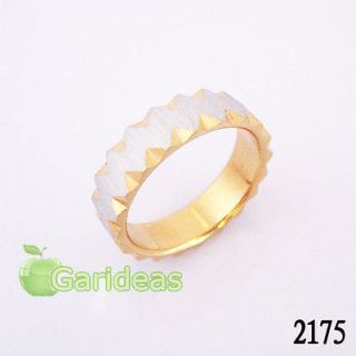 Lover Stainless Steel Gold Gear Ring Item ID:2175 US Size 6 7 8 9 10