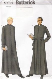 Mens Authenically Styled Cassock Robe Sewing Pattern Sz 32 34 36
